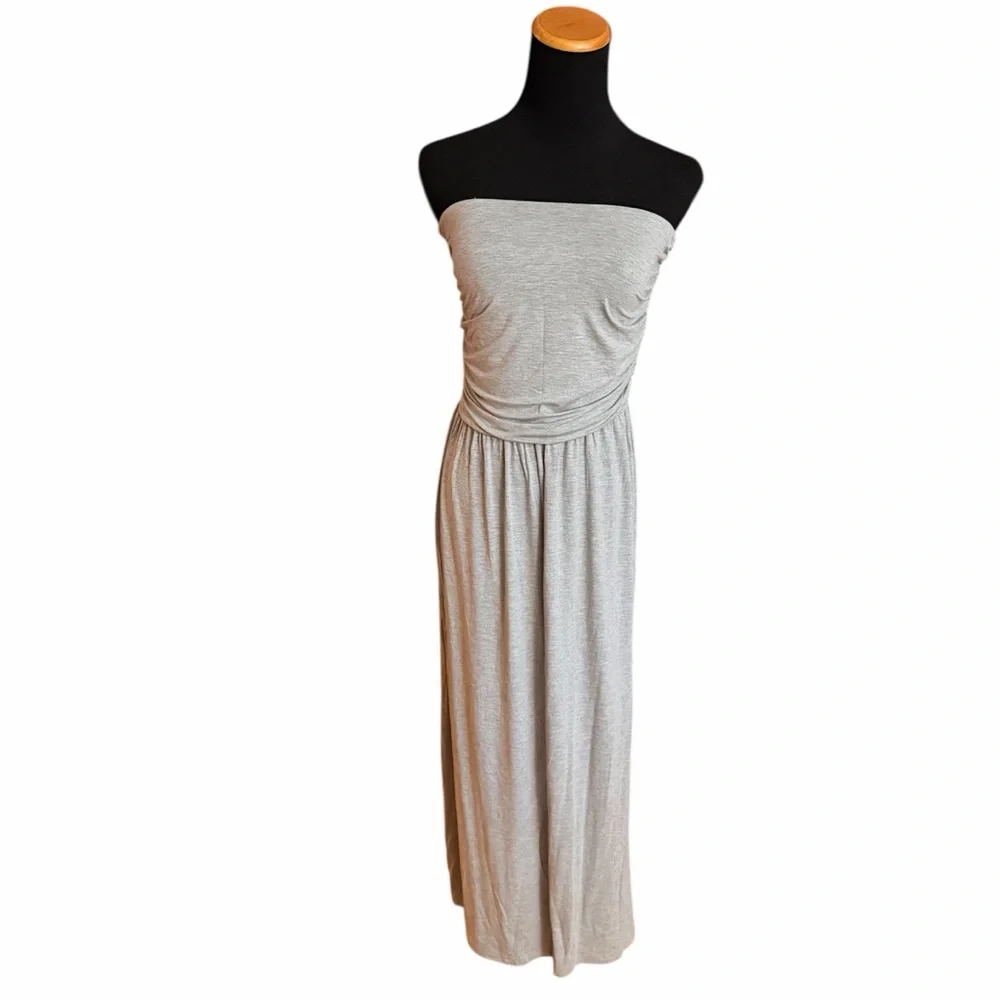 NWT! HALARA Ruched Strapless Knit Maxi Dress - Picture 2 of 6